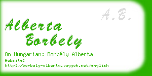 alberta borbely business card